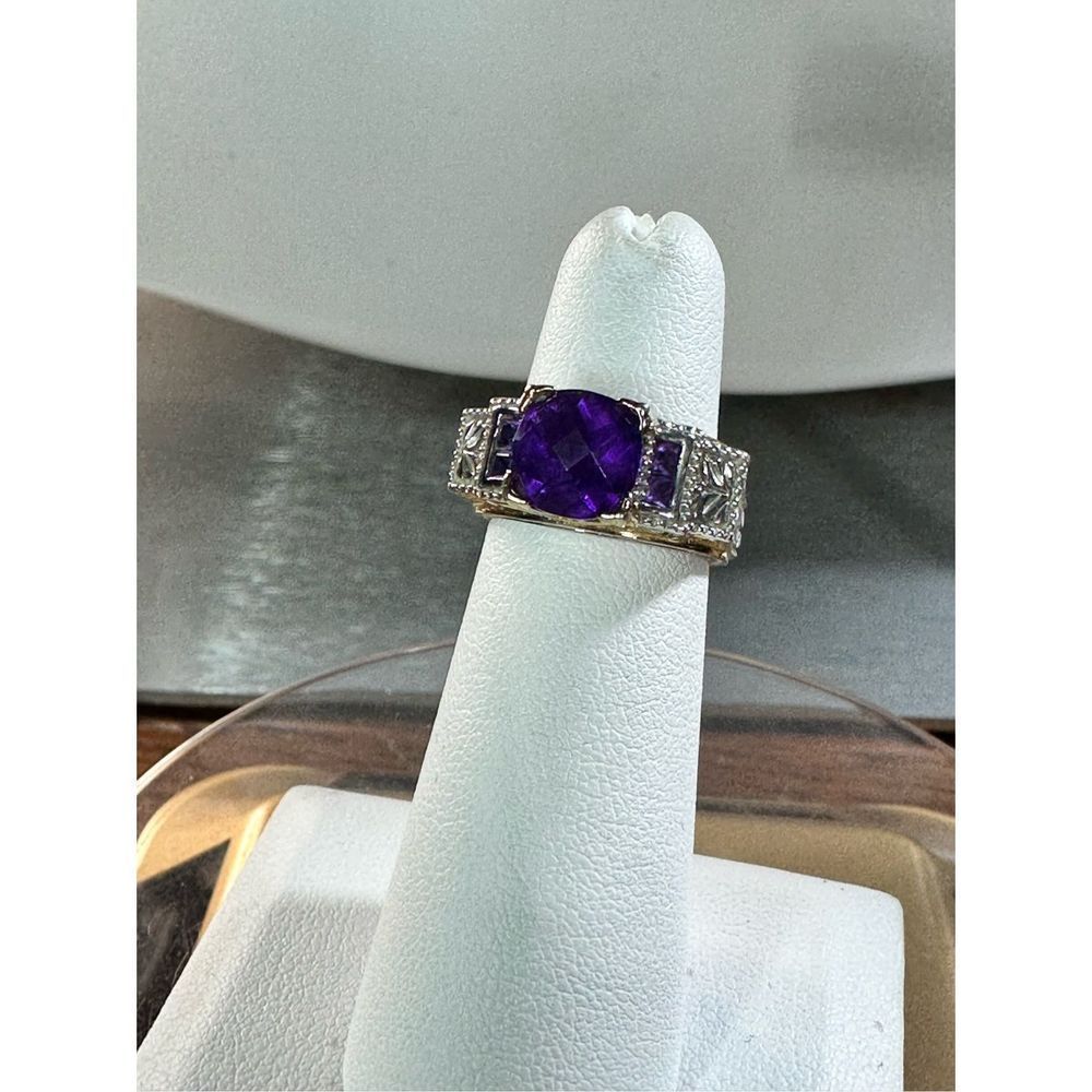 Sterling Silver Palladium Tanzanian Purple Amethyst Ring